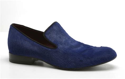 Gorgeous CELINE PARIS Blue Pony Hair Loafers Women Slip 